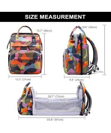 Buy SndMor Orange Camouflage Diaper Backpack | Multifunctional Wrap Bag with Bed & Stroller Hook - Perfect for Moms & Dads - Buy Online on GoSupps.com