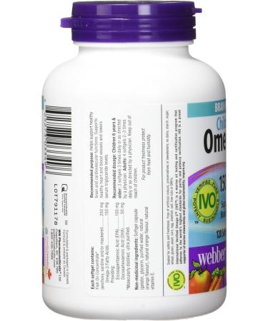 Webber Naturals Omega-3 Kids Softgel Capsules Natural Orange 120 Count (Pack of 1) - Buy Online on GoSupps.com