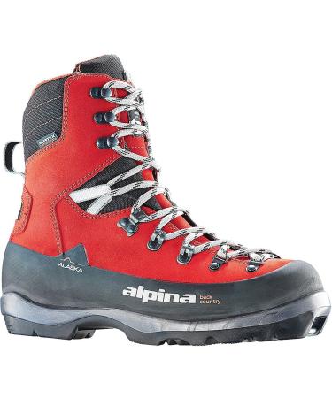 Alpina Sports Alaska Leather Backcountry Cross Country Nordic Ski Boots Red Euro 40