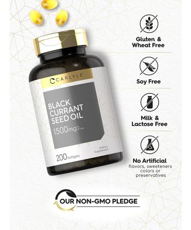 Black Currant Oil Softgels 1500mg 200 Count Non-GMO Gluten Free Formula - Buy Online on GoSupps.com