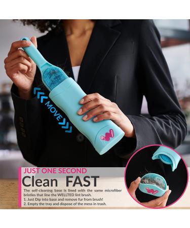 Pet Hair Remover - Double-Sided Brush for Couch Clothing Car & Carpet - Self-Cleaning Base | Effective Dog & Cat Fur Lint Remover (New Blue - Buy Online on GoSupps.com