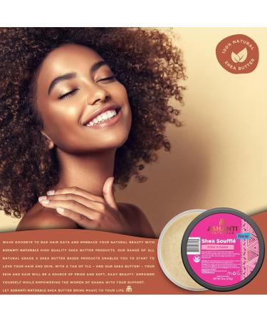 Ashanti Naturals Bundle - White Creamy Shea Butter 8 ounce | Shea Butter Souffle 8 ounce (Pink Kisses) - Buy Online on GoSupps.com