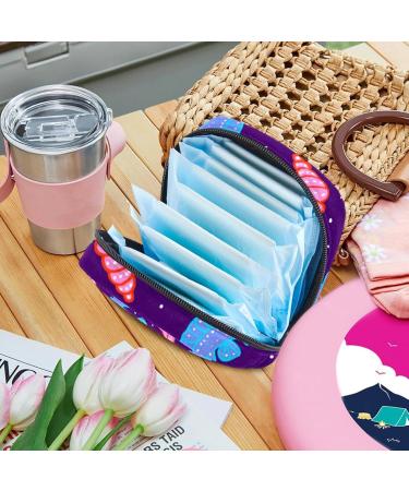 Sweet Coral Lake Horse Pattern Women's Storage Bag | Large Menstrual Cup & Period Inserts Holder with Zipper | Multicolored Tampons & Panty Liners Bag - Buy Online on GoSupps.com