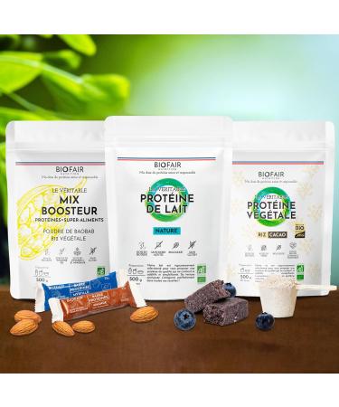 BIOFAIR NUTRITION - Vegan Vegetable and Organic Protein - Based on Organic Rice and Cocoa - Healthy 100% Natural and Responsible - 20 Doses of 25 Gr - 500 Gr - Buy Online on GoSupps.com