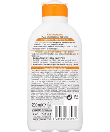 Garnier Ambre Solaire Moisturizer 24h SPF 30 - 200ml | Hydrating Sunscreen Cream for All Skin Types - Buy Online Worldwide - Buy Online on GoSupps.com