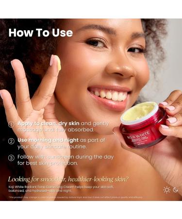 Koji White 1% Kojic Acid Cream | Face Moisturizer Radiant Tone Correcting Cream with 1% Alpha-Arbutin 3% Niacinamide & Hyaluronic Acid for All Skin Types Unscented Vegan Skincare 1.05 FL Oz - Buy Online on GoSupps.com