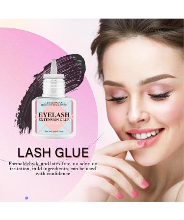 Sensitive Eyelash Glue Kit - Long Lasting Waterproof Low Fume Cluster Lash Glue for Self & Professional Use (5ml Black - Buy Online on GoSupps.com