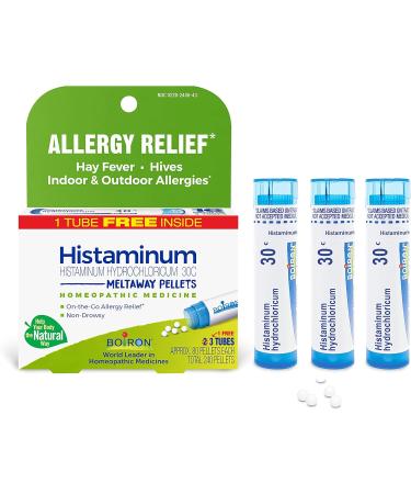 Boiron Allergy Relief Bundle with AllergyCalm Tablets (120 Count) and Histaminum Hydrochloricum 30C Pellets (Pack of 3 Total 240) - Buy Online on GoSupps.com