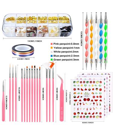 JOYJULY Nail Art Kit: Brushes, Dotting Tools, Rhinestones, Stickers, Glitters & Sequins - Free Pink Included - Buy Online on GoSupps.com