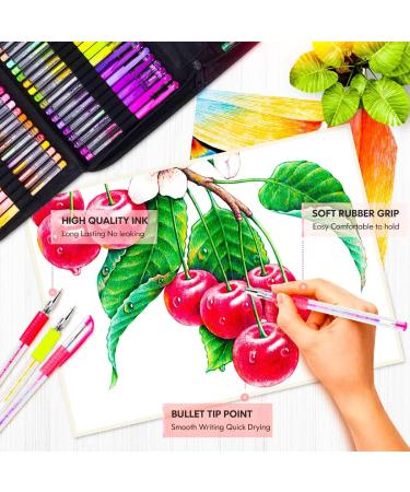 Soucolor Gel Pens for Adult Coloring Books - 120 Pack with 60 Colored Gel Pens, 60 Refills, Travel Case - High Quality Art Markers Set for Drawing, Journaling, Scrapbooking - Buy Online on GoSupps.com