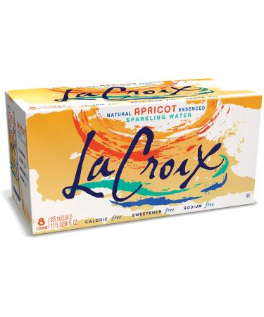 LaCroix Sparkling Water, Apricot, 12oz Cans, 8 Pack, Naturally Essenced, 0 Calories, 0 Sweeteners, 0 Sodium Apricot 12 Fl Oz (Pack of 8)
