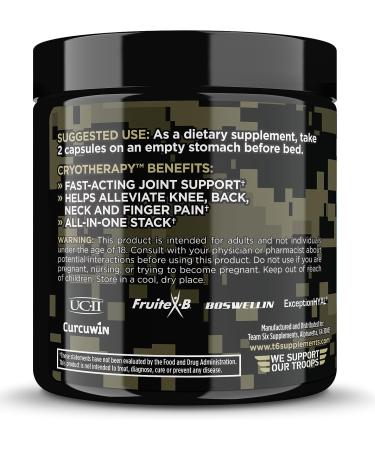 T6 Cryotherapy Joint Support Supplement - Arthritis Pain Relief & Inflammation Reduction | Collagen Pills with Curcumin & Boswellia Extract - 30 Servings - Buy Online on GoSupps.com