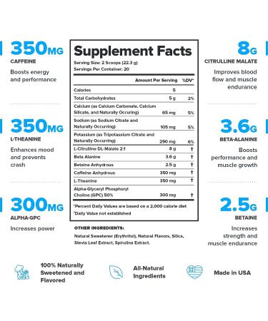 LEGION Pulse Pre Workout Supplement - Natural Nitric Oxide Drink for Energy Boost - Creatine Free, Sweetened with Beta Alanine, Citrulline & Alpha GPC - Blueberry Lemonade - Buy Online on GoSupps.com