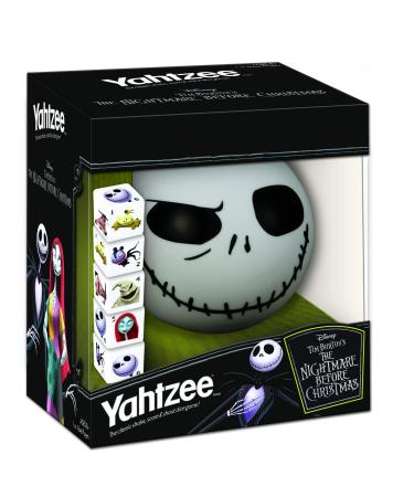 Disney Yahtzee The Nightmare Before Christmas Dice Game | Collectible Jack Skellington Toy | Family Dice Game & Travel Games