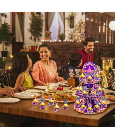 Happy Diwali Cupcake Decoration Kit Includes Rangoli Pattern Cake Stand Cake Boards Cupcake Toppers for Festival of Lights Party Decoration Supplies - Buy Online on GoSupps.com
