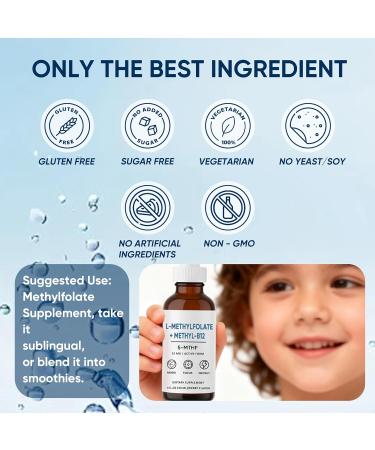 Nichalous L-Methylfolate 15mg L-Methylfolate + Methyl-B12 Improved Focus and Attention Balanced Mood & Overall Wellness Organic Berry Flavor Liquid Sublingual Form 1fl oz - Buy Online on GoSupps.com