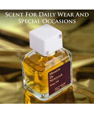 Mession de New York Rouge 540 Eau De Parfum for Men and Women - Saffron & jasmine as top notes - Base of Cedar & Fir Resin - Fragrance Choice for Daily Wear - Elegant 100ml Bottle with Suede Pouch - Buy Online on GoSupps.com