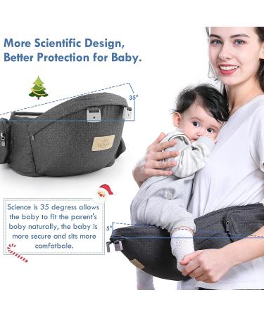 Lehoo Castle 6-in-1 Baby Carrier with Hip Seat - Newborn to Toddler, All Seasons, Grey - Buy Online on GoSupps.com