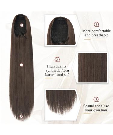 Sofeiyan 70cm Medium Brown Ponytail Hair Extension | Natural Soft Synthetic Braid for Women - Buy Online on GoSupps.com