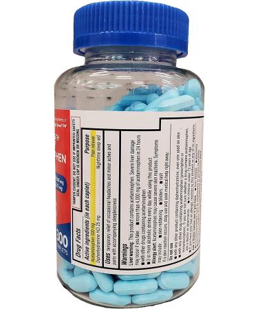 Rite Aid Acetaminophen PM Caplets - 300ct | Sleep Aid & Pain Relief for Adults | Extra Strength Pain Reliever for Arthritis | Real Time Pain Relief - Buy Online on GoSupps.com