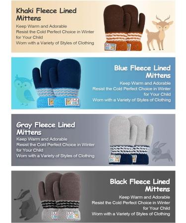 SATINIOR 4 Pairs Fleece Toddler Mittens with String - 1-3 Years | Winter Lined Infant Mittens for Baby Kid Toddler - Buy Online on GoSupps.com