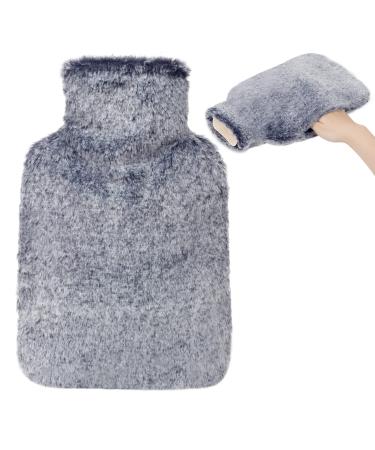 OWOZOI Hand-in Pocket Hot Water Bottle with Soft Furry Cover 2L Large Capacity Hot Water Bag for Pain Relief Hand Warmer Gifts for Women Childrens Elder Hot Therapy Navy - Buy Online on GoSupps.com