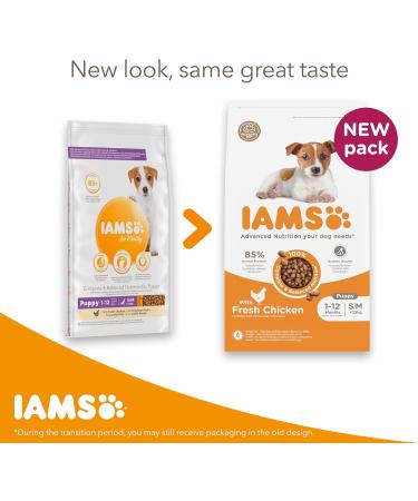 IAMS Complete Dry Dog Food for Puppy Small and Medium Breeds with Chicken 3 kg Small & medium breeds (&lt 25 kg) Chicken 3 kg (Pack of 1) - Buy Online on GoSupps.com