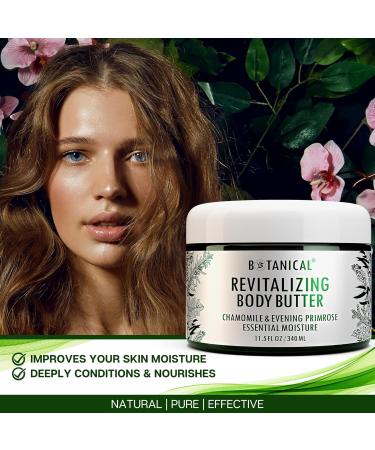 Botanical Revitalizing Body Butter | Organic Evening Primrose & Chamomile | Natural Skincare | 11.5 fl oz (340 ml - Buy Online on GoSupps.com