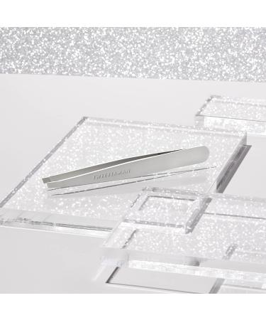 Tweezerman Stainless Steel Slant Tweezer - Platinum Silver Eyebrow Tweezers for Women and Men - Buy Online on GoSupps.com