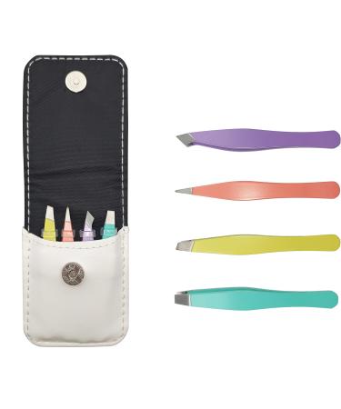 Erled's BiFrost Mini tweezers plucking set set made of stainless steel tweezers set for eyelash extensions and hair removal perfect for ingrown hair beauty tool for women (4 colors)