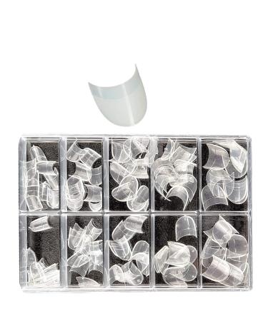100 nail tips ROUND.TRANSPARENT. Artificial fingernails in tip box
