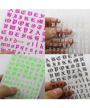 12 Sheet Alphabet Nail Art Stickers for Women, Teens, and Kids - DIY Manicure Decoration - Fingernail Tattoo Decals - Buy Online on GoSupps.com