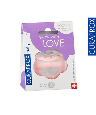Curaprox Pink Baby Pacifier with Storage Box | Size 0 | Soothing Pacifier for Newborns 0-7 Months - Buy Online on GoSupps.com