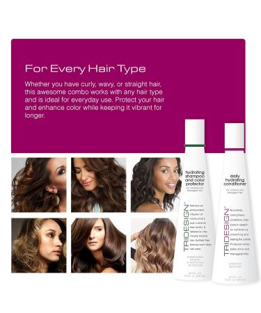 TRI Design Hydrating Shampoo & Conditioner Set - Sulfate Free for Dry & Damaged Hair - Moisturize & Repair Curly Straight Wavy Color-Treated Hair - 10.5 oz - Buy Online on GoSupps.com