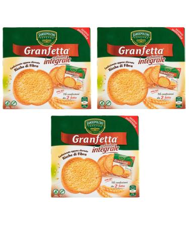 Buitoni 3 x Buitoni Granfetta Biscottate with Whole Grain Grease Flour 16 Individual Servings 2 Whole Grain Biscottes 240 g