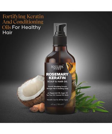 Buy Rosemary Hair Oil - Keratin Infused Strengthens & Promotes Hair Growth - Biotin Peppermint & Tea Tree Oil - 4 fl oz - International Shipping Available - Buy Online on GoSupps.com