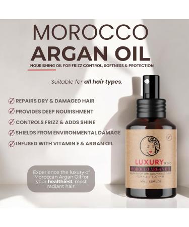 Pure Morocco Argan Oil - Nourishing Hair Oil for Silky Frizz-Free Locks | Hydrating Vitamin E & Fatty Acids | Sulfate-Free Treatment for All Hair Types - 1.69 Oz - Buy Online on GoSupps.com