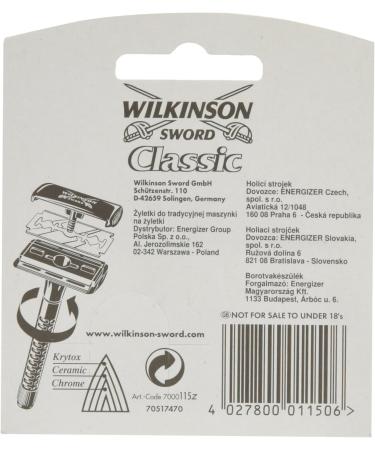 Wilkinson Sword Classic Razor Blades for Men - 10 Pcs | Premium Shaving Blades for a Smooth Shave - Buy Online on GoSupps.com