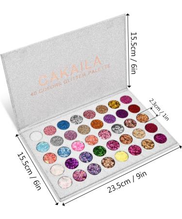 Emperoch 40 Colors Glitter Eyeshadow Palette Waterproof Glitter Shimmer Eyeshadow Makeup Palette 40 Blendable Neon Eyeshadow Makeup Palette with Highly Pigmented Glitters for Face Body - Buy Online on GoSupps.com