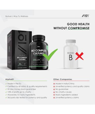 BioCultures Complex - 60 Billion CFU Probiotic Supplement for Gut Health - 17 Live Strains with Lactobacillus Acidophilus & Bifidobacterium - 60 Capsules - Buy Online on GoSupps.com