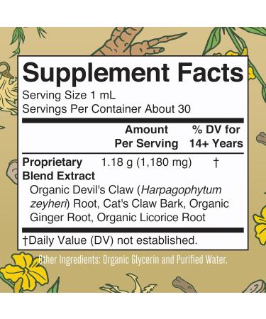Joint Support Supplement by MaryRuth's - Vegan Herbal Blend Liquid Drops with Ginger Root Licorice Root Cat's Claw & Devil's Claw | Non-GMO | 30 Servings - Buy Online on GoSupps.com
