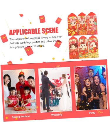 ABOOFAN 96 pcs Child Paper Cartoon Wallet Bag Money Bag Chinese Style Kids Wallet Lai Si Feng Festive red envelopes red Wallet Piggy Bank Three-Dimensional New Year Kids Purse aldult - Buy Online on GoSupps.com