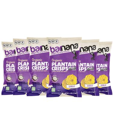 Barnana Organic Plantain Crisps, Garlic,5 Ounce (Pack of 6) Garlic 5 Ounce (Pack of 6)
