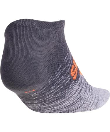 adidas Boys' Youth Superlite Badge of Sport 6-Pack No Show Socks - Large, Onix Grey/Signal Orange - Buy Online on GoSupps.com