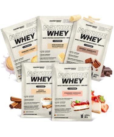 Energybody Nature Whey Protein Powd Package Package 2-5x30G- Sugar and Fett Army Molken protein powder Without artificial thickening/protein powder Trying packing/protein powder Tasting Package Package 2 5x30G - Buy Online on GoSupps.com