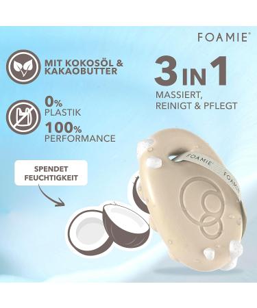 Foamie Solid Shower Gel - Coconut & Cocoa Butter | 100% Vegan Eco-Friendly Intensive Moisture | 80g (1 Pack) - Buy Online on GoSupps.com