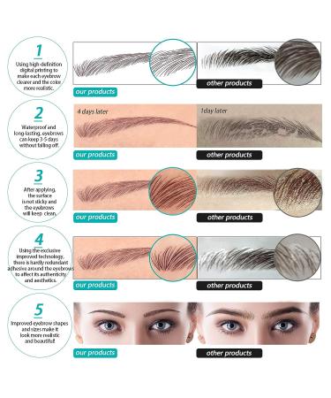 132 Pairs Aresvns 4D Eyebrow Tattoo Stickers in Reddish Brown - Realistic Imitation Fake Eyebrows for Christmas Gift - Buy Online on GoSupps.com