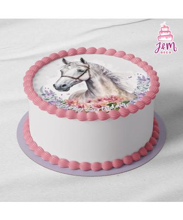 J & M Deco Edible Cake Toppers - Horse Rabbit Motif - Fondant Birthday Cake Decoration - 20 cm Dining Paper Decor for Any Celebration - Buy Online on GoSupps.com