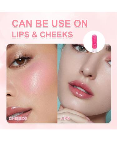 2 Pack Pink Lip Serum Lip Plumper Natural Color Changing Lip Oil Beautiful and Radiant Lips Moisturizing Lip Tint for Women Hydration and Reduce Fine Lines - Buy Online on GoSupps.com