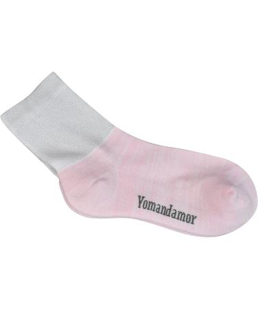 Yomandamor Ladies Bamboo Diabetic Ankle Socks - Non-Binding Top, Cushioned Sole - L Size 3-8 (6 Pairs, Pink) - Buy Online on GoSupps.com